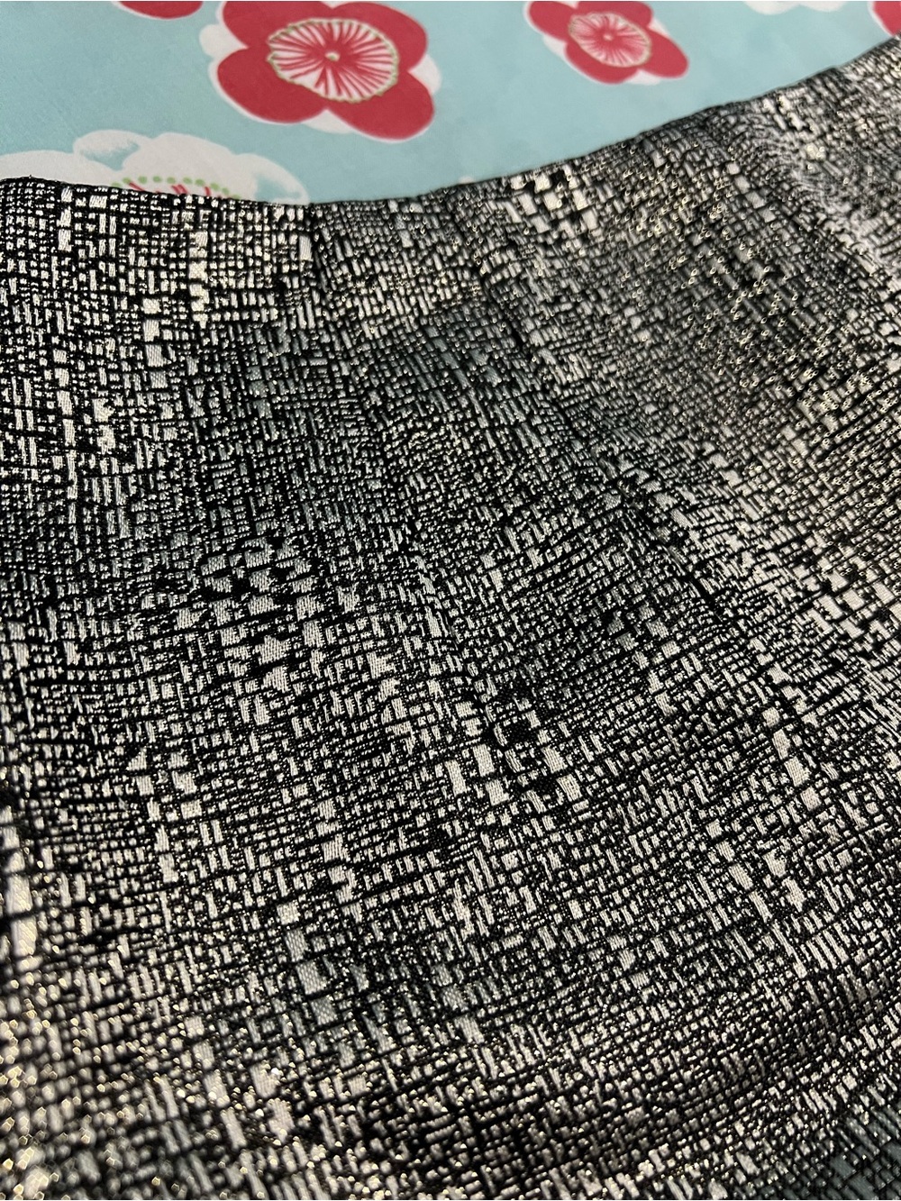Silver and Black High-Waist Shorts